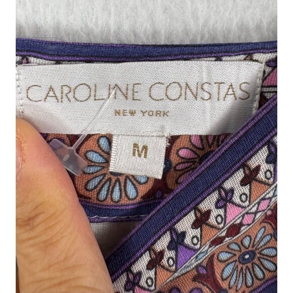 Caroline‎ Constas floral paisley babydoll boho colorful maxi dress sz M - Picture 3 of 8